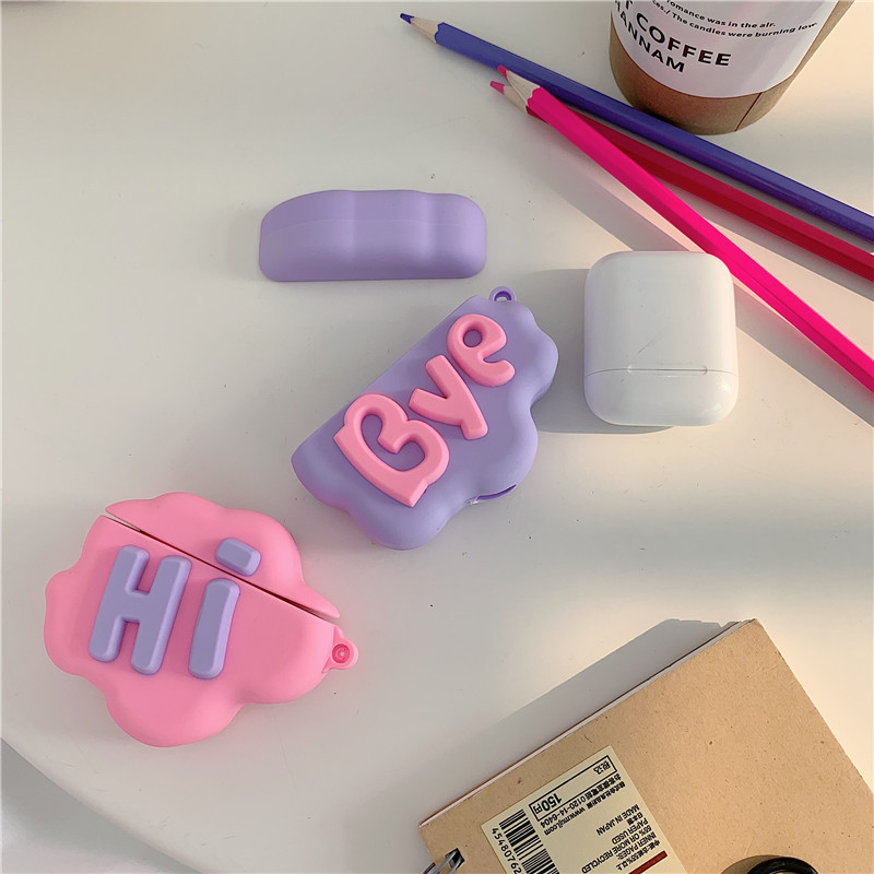 AirPod 2 Case 3D HI BYE Cartoon Soft Silicone Wireless Airpods Case Cute Cover - Image 8