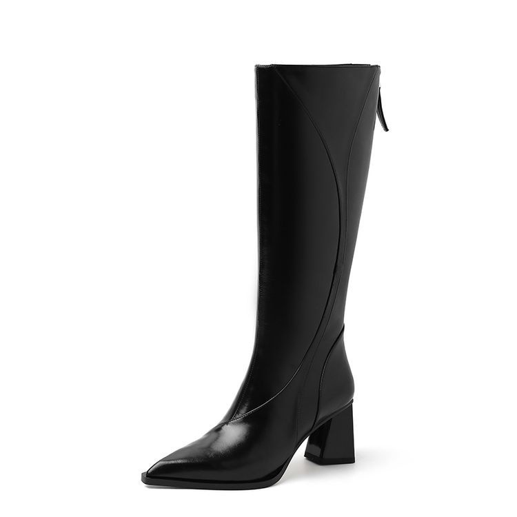 Retro Maillard Tube High Heel Riding Boots lady - Image 6