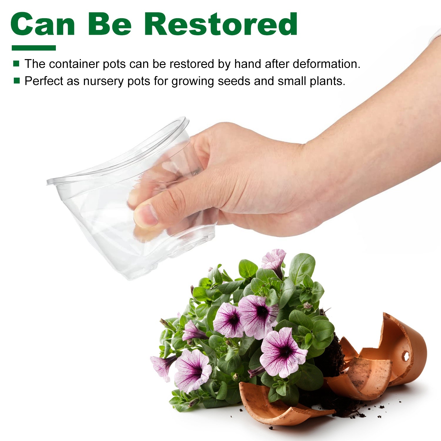 30Pcs Plant Nursery Pots PET Flower Seed Starting Pots Container With Dome With Drainage Holes - Image 8