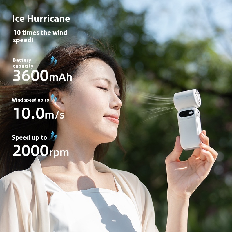 Small Hurricane Turbine Electric Fan Portable Fan High Speed Small Handheld Fan - Image 6