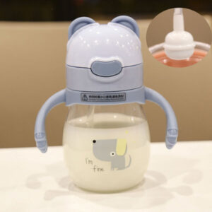 Children Drinking Water Glass with Handle Gravity Ball Straw