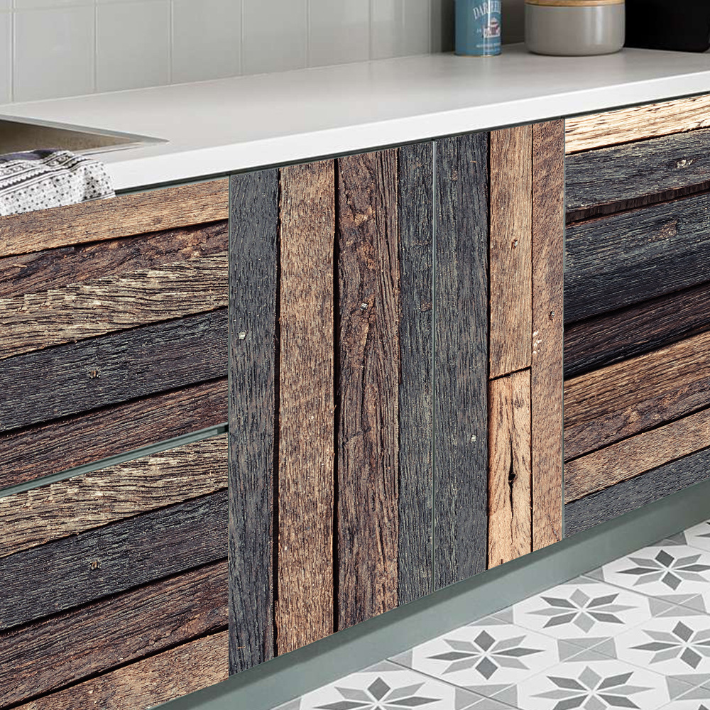 Vintage Brown Wood Grain Stair Sticker - Image 3