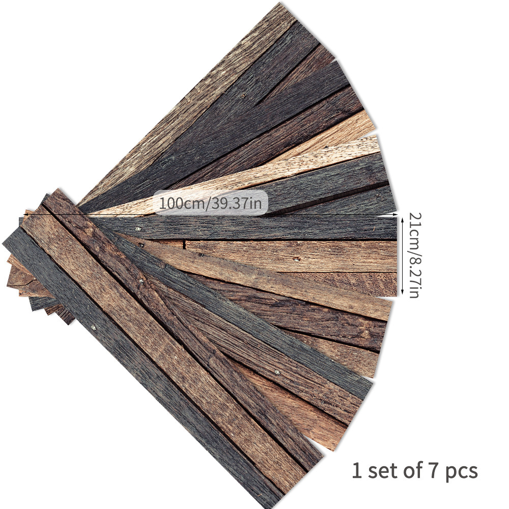 Vintage Brown Wood Grain Stair Sticker - Image 5