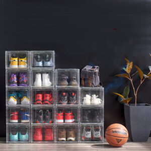 Magnetic High-Top Basketball Shoe Box Moisture-Proof And Fust-Proof Plastic Acrylic Transparent Storage Shoe Box 7-12 days shipping