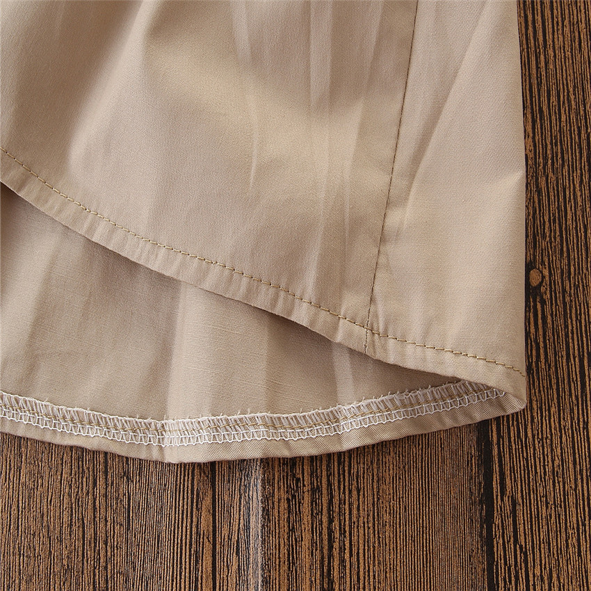 Kids Summer Clothing Beige Korean Style Children Shirt Girls' Dress Medium And Large Children's Dress Children Shirt - Image 5