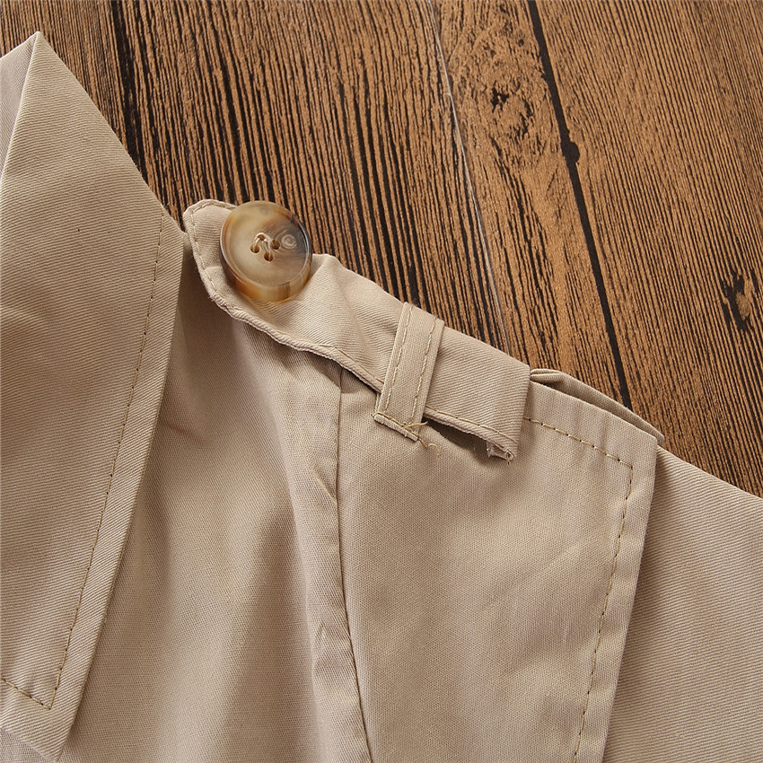 Kids Summer Clothing Beige Korean Style Children Shirt Girls' Dress Medium And Large Children's Dress Children Shirt - Image 10