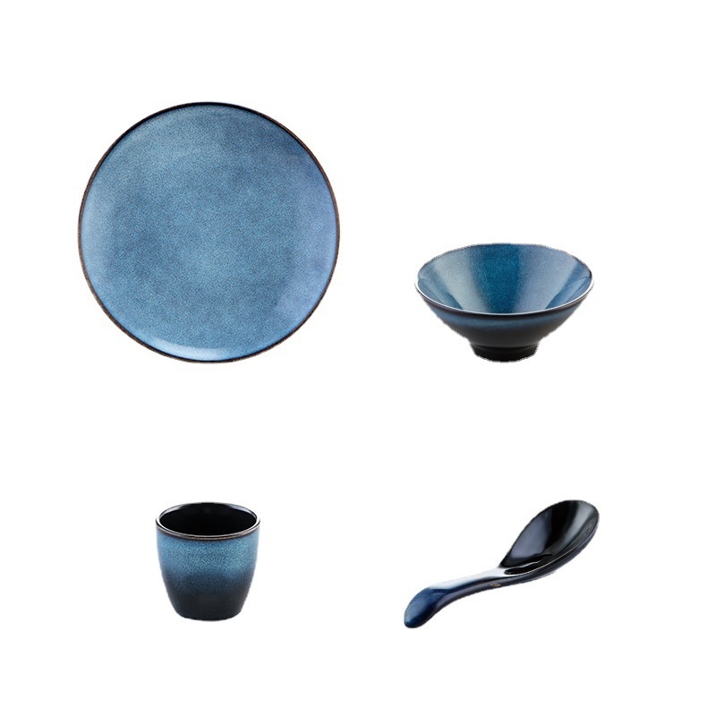 Japanese-style Hotel Table Display Tableware Four-piece Bowl And Dish Set Single Restaurant Restaurant Hot Pot Restaurant Commercial Logo big order - Image 3