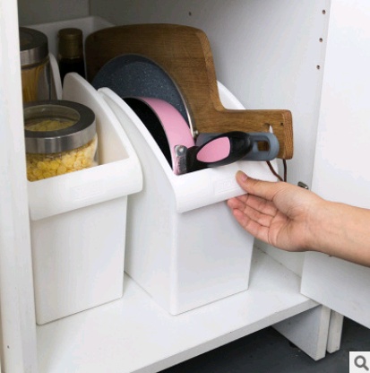 Stackable kitchen storage rack kitchen and bathroom storage box tool pot cover seasoning organize - Image 4