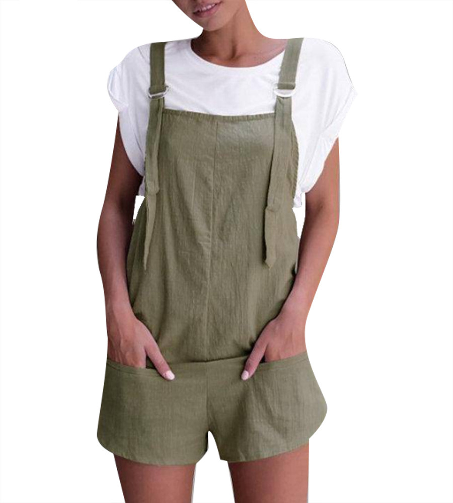 Pocket Overalls Shorts High Waist - Image 3