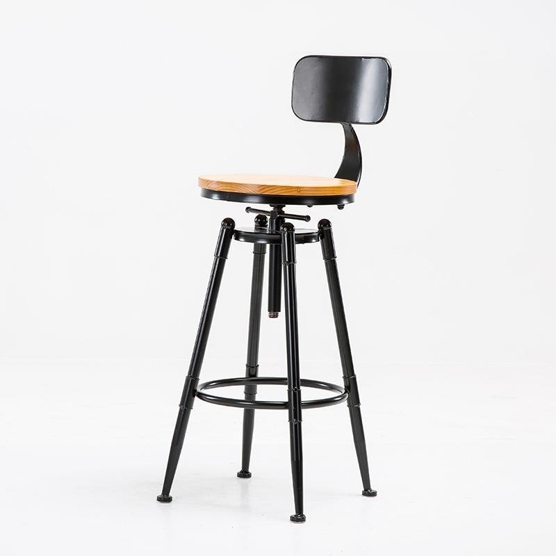 Iron Solid Wood Adjustable Bar Stool Please note this product is oversized. The actual shipping cost may be higher. shipping 30 days - Image 3