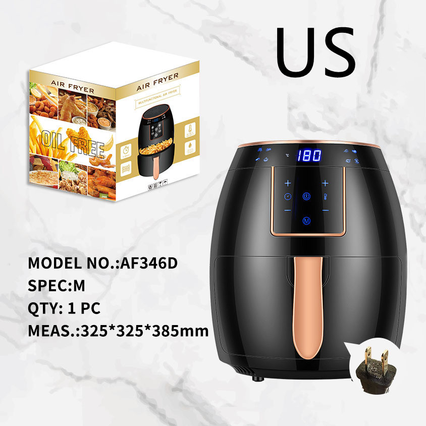 5.5 L Standard Cross-border Air Fryer Touch Screen Automatic Fryer British &US Standard Deep Frying Pan Chips Machine Airfryer - Image 4