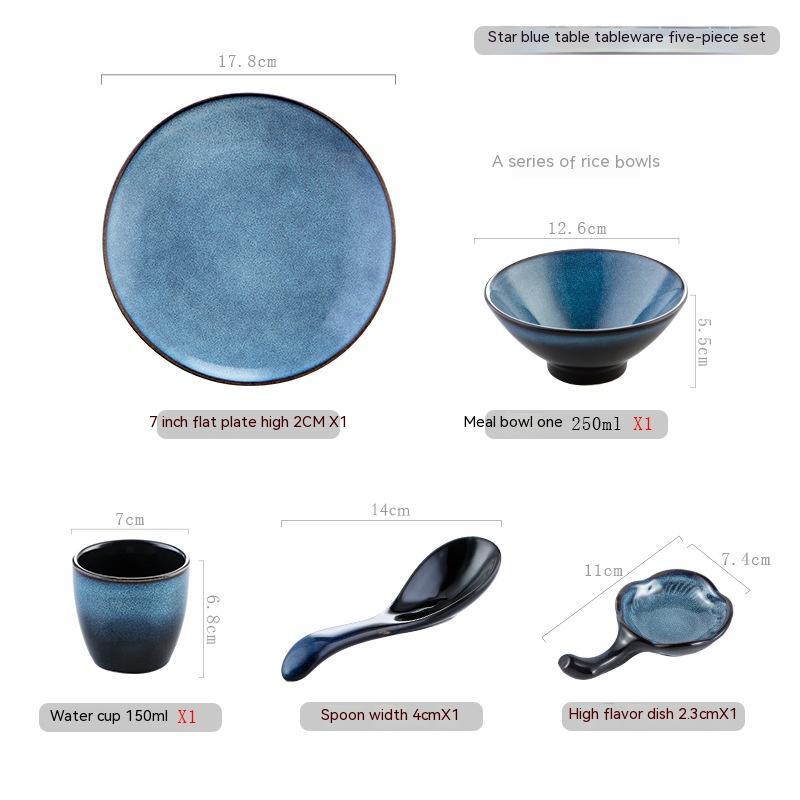 Japanese-style Hotel Table Display Tableware Four-piece Bowl And Dish Set Single Restaurant Restaurant Hot Pot Restaurant Commercial Logo big order - Image 8