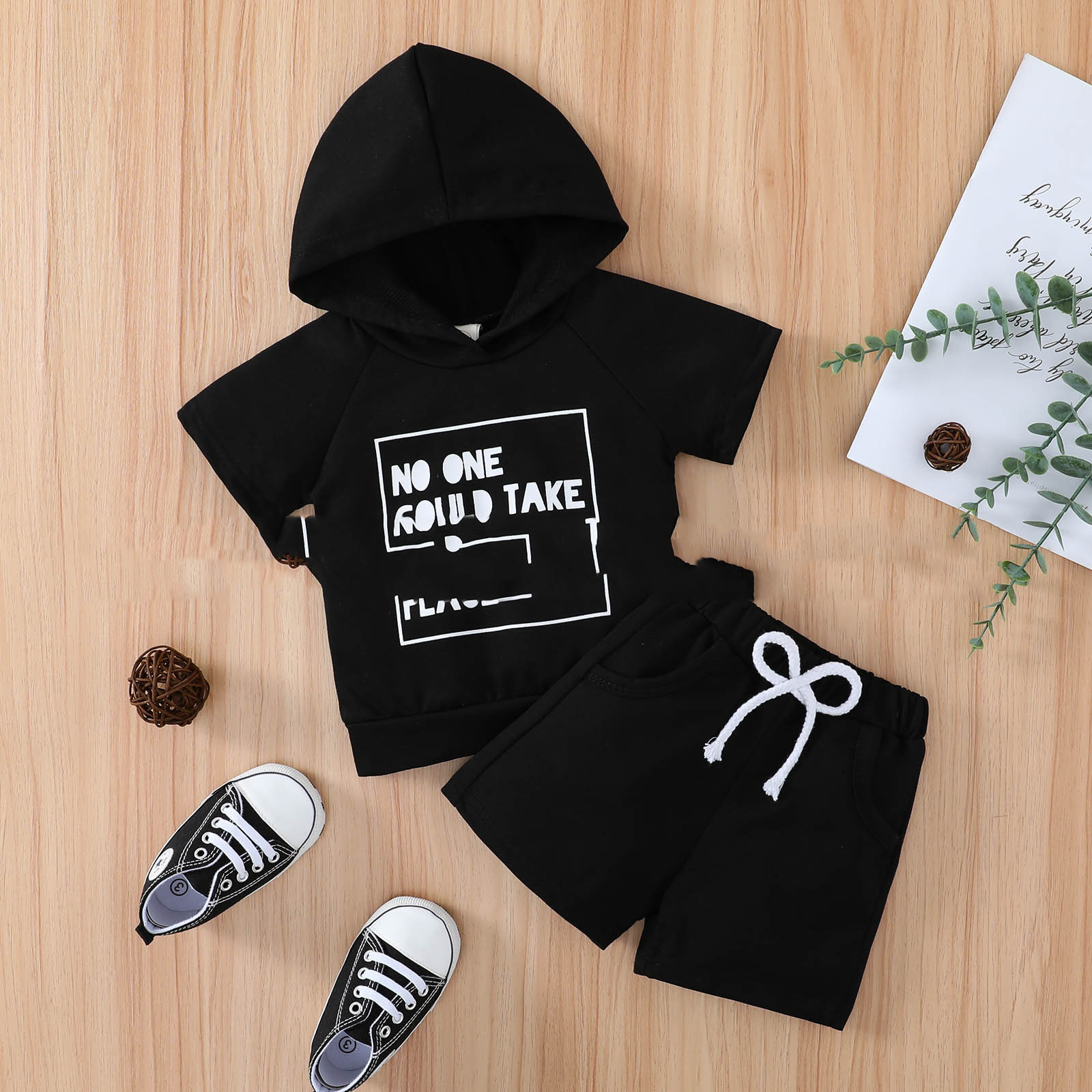Ins Popular Children's Clothing Fashion Letters Printing Suit - Image 2