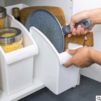 Stackable kitchen storage rack kitchen and bathroom storage box tool pot cover seasoning organize - Image 6