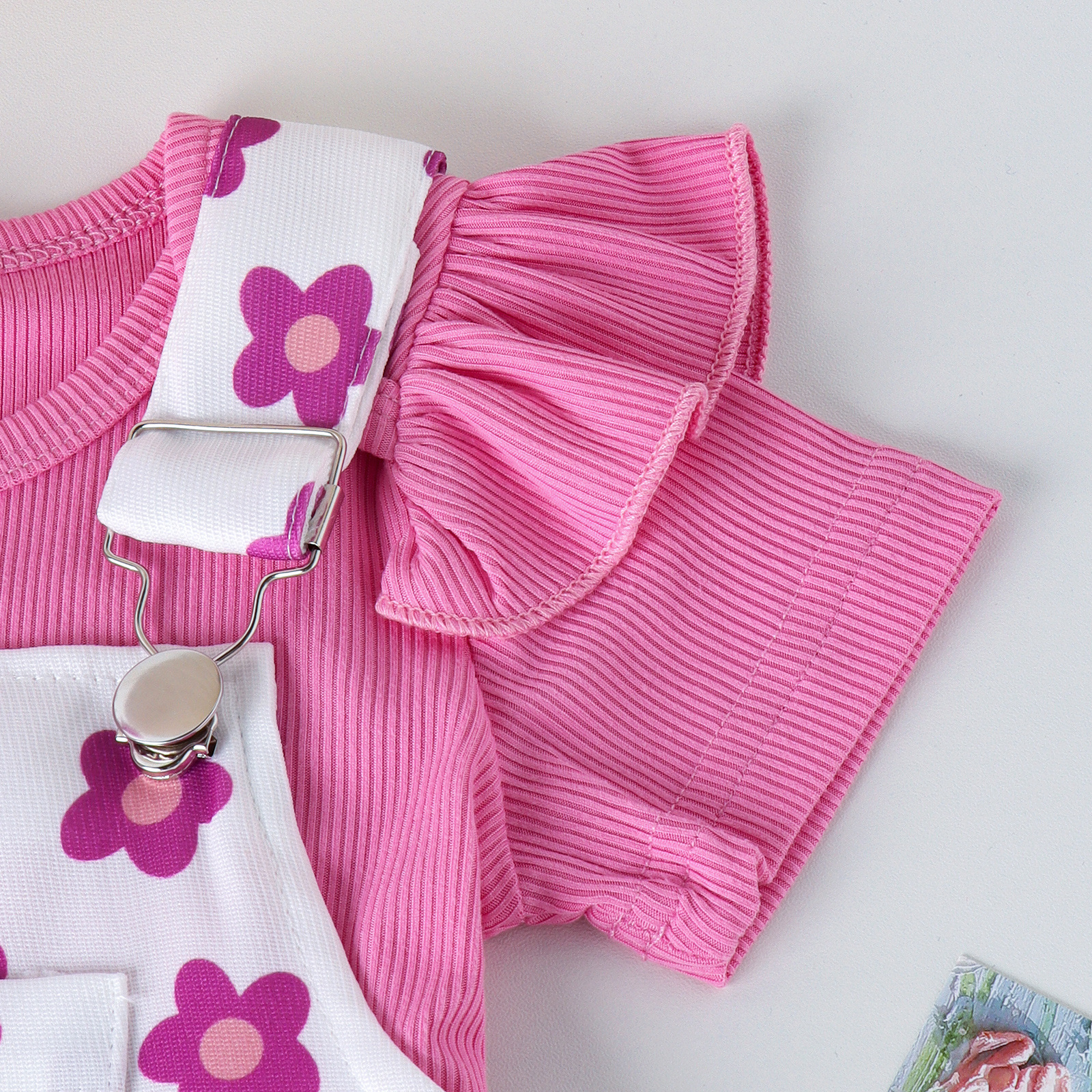 Children's Clothing Fashion Infant Suit Flounced Sleeve Printing - Image 3