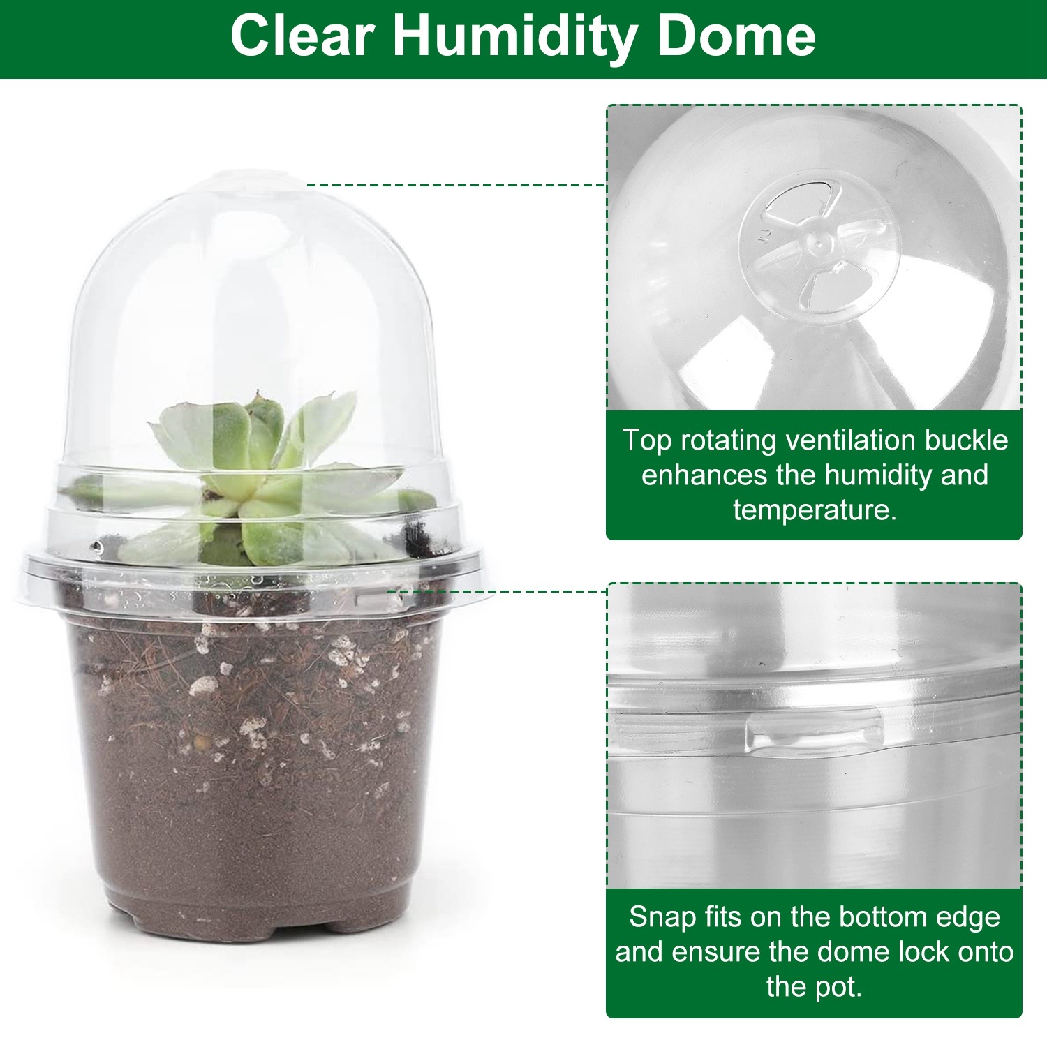 30Pcs Plant Nursery Pots PET Flower Seed Starting Pots Container With Dome With Drainage Holes - Image 9