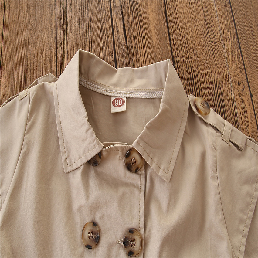 Kids Summer Clothing Beige Korean Style Children Shirt Girls' Dress Medium And Large Children's Dress Children Shirt - Image 3