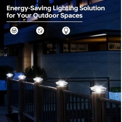 6 Pack Outdoor Solar Poat Cap Lights Cold White IP65 Waterproof For 4x4 5x5 6x6 Wood Posts In Garden Decor White - Image 8