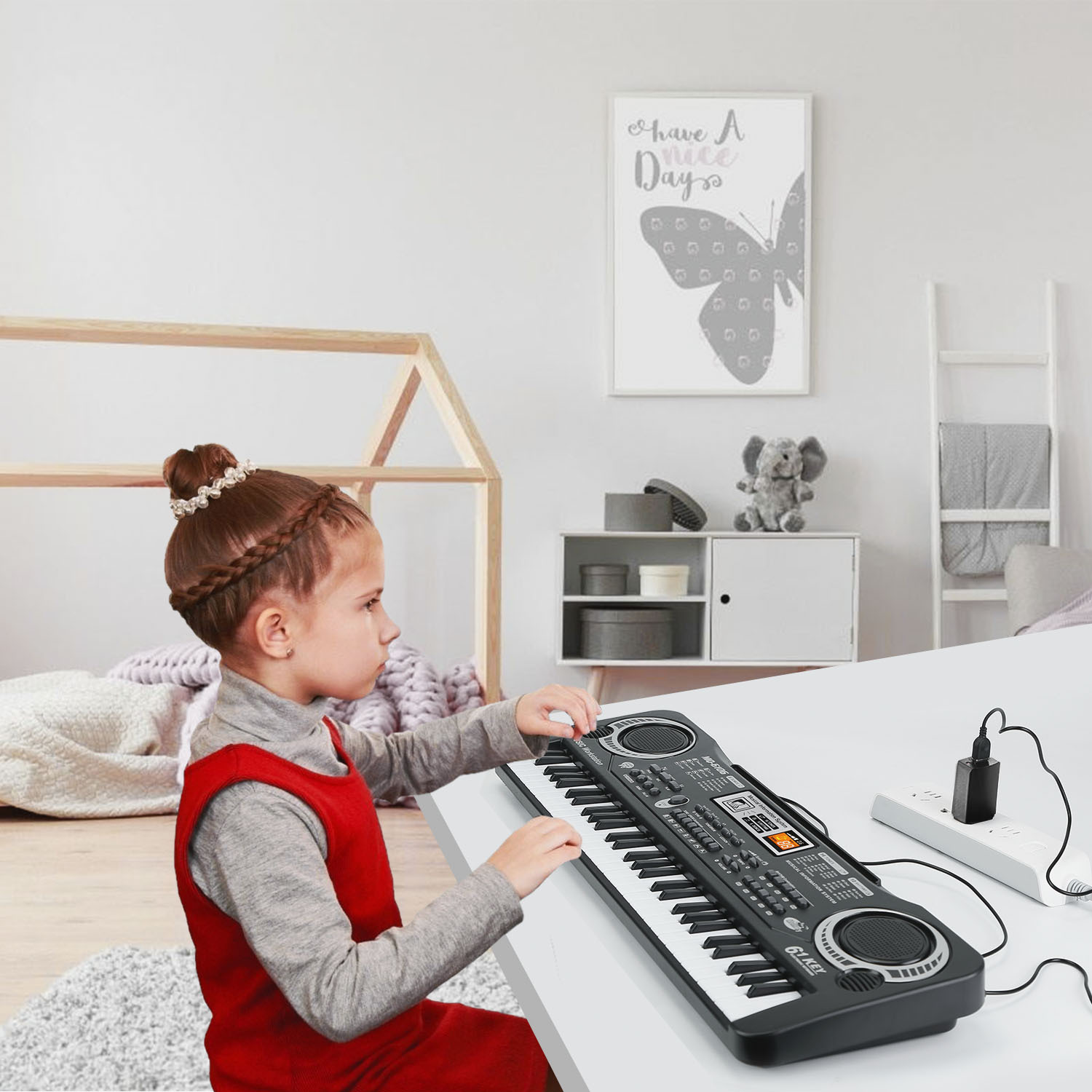 61 Keys Digital Music Electronic Keyboard Electric Piano Musical Instrument Kids Learning Keyboard With Microphone For Beginners only US shipping - Image 7
