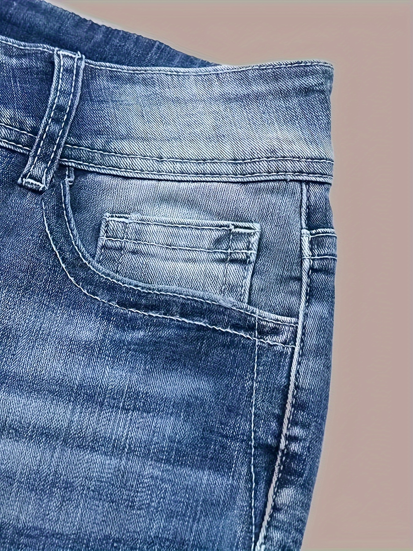 Versatile And Fashionable Stretch Denim Bell Bottoms, Retro Street Style, - Image 4