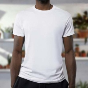 Short-sleeved T-shirt Men's Solid Color Inner Pure White Pure Black