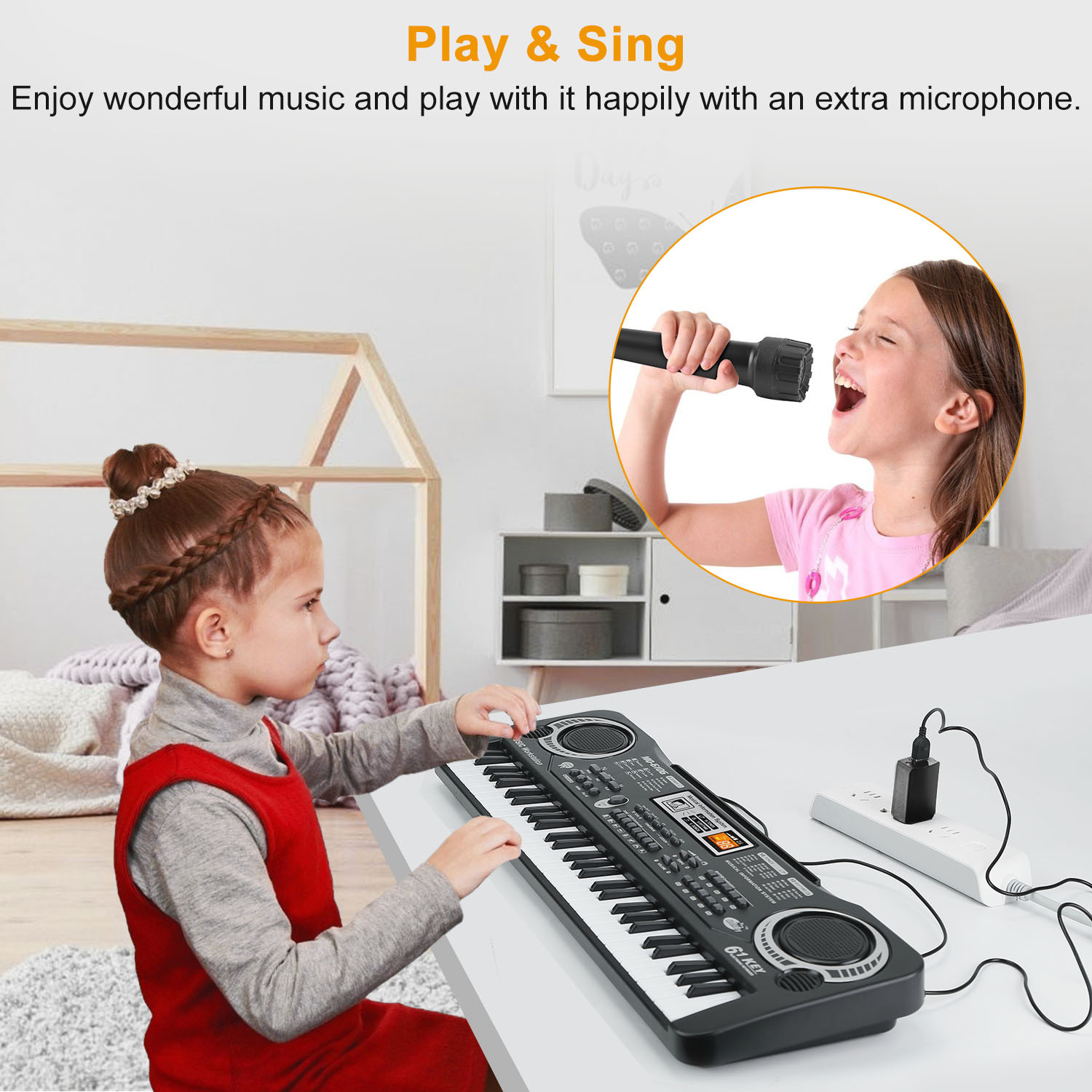 61 Keys Digital Music Electronic Keyboard Electric Piano Musical Instrument Kids Learning Keyboard With Microphone For Beginners only US shipping - Image 10