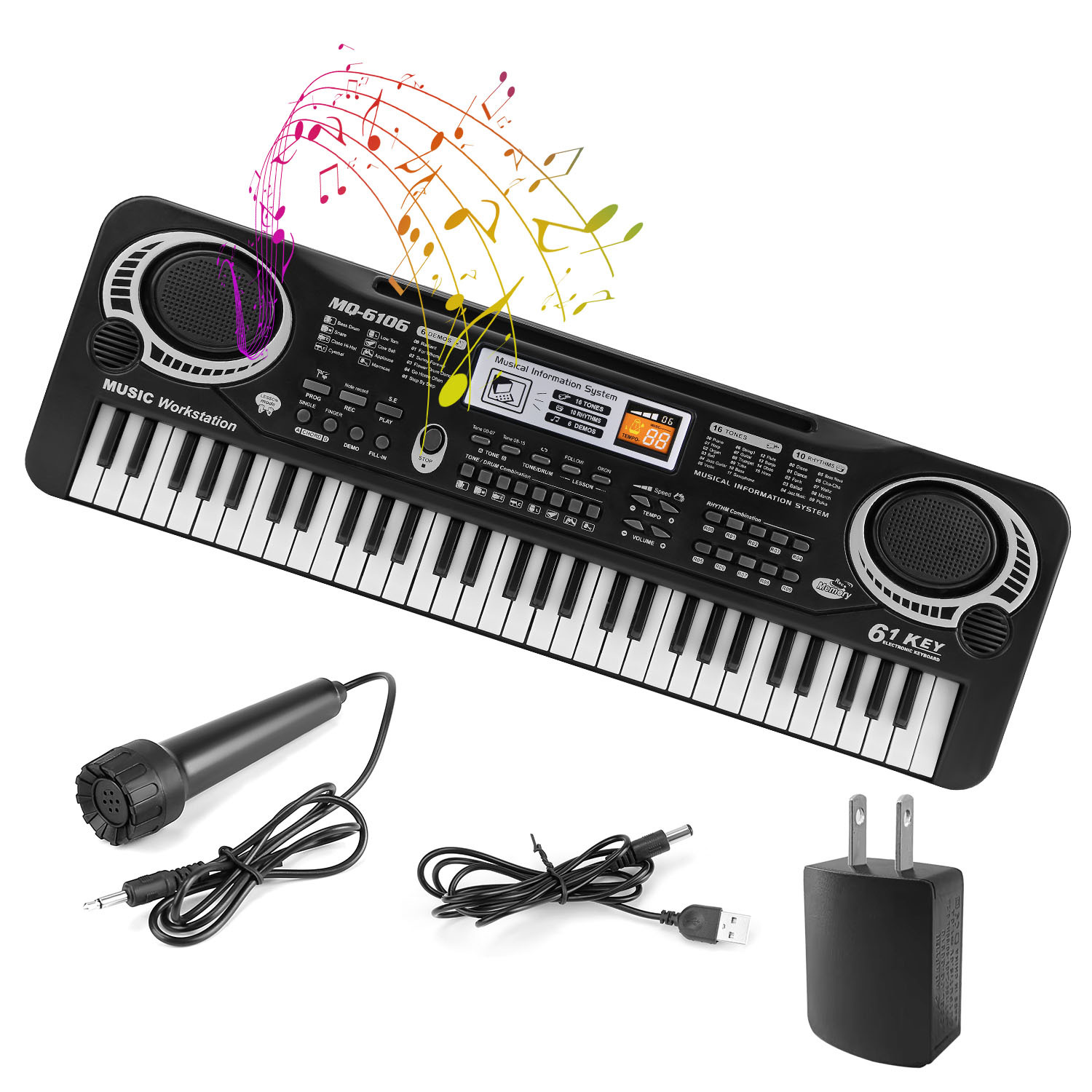 61 Keys Digital Music Electronic Keyboard Electric Piano Musical Instrument Kids Learning Keyboard With Microphone For Beginners only US shipping - Image 9