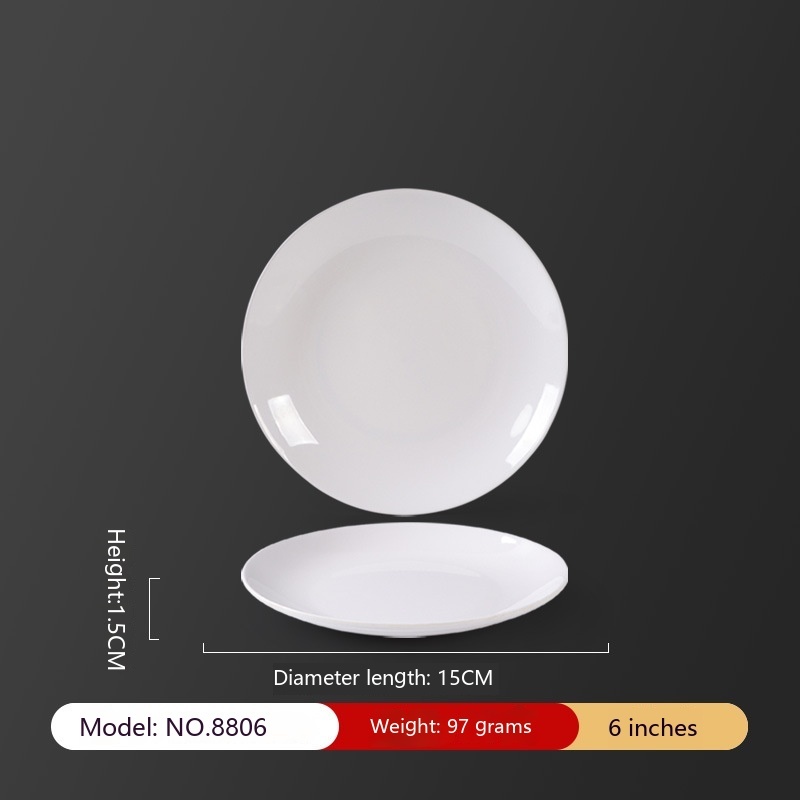 Melamine White Disc Restaurant For Restaurant And Commercial Use - Image 2