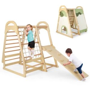6-in-1 Wooden Kids Jungle Gym Playset  only US shipping