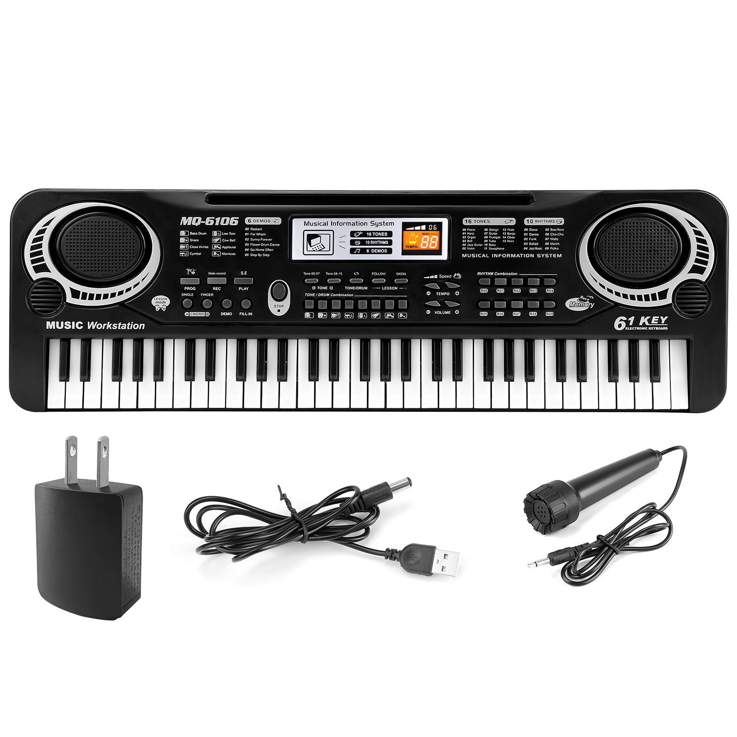 61 Keys Digital Music Electronic Keyboard Electric Piano Musical Instrument Kids Learning Keyboard With Microphone For Beginners only US shipping - Image 3