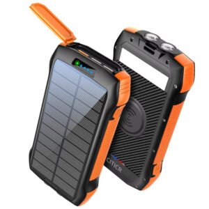 New Product Large Capacity 20000mAh 3 USB C Flashlight Ip67 Waterproof High-speed Wireless Charger Solar Power Bank 3-10 days shipping