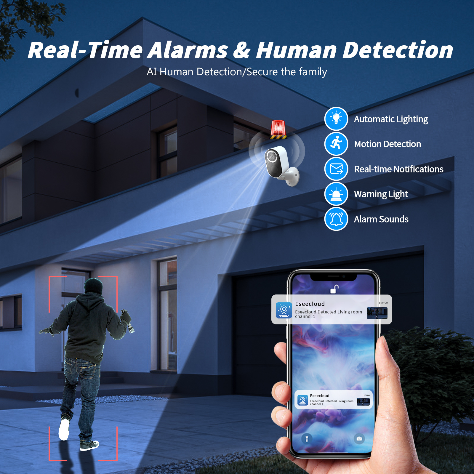 Solar Battery Security Camera Wireless Wifi CCTV Solar Powered Camera Surveill Camera Outdoor - Image 3