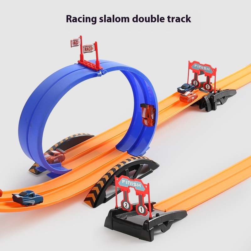 Two-lane Competition 5-storey 8-car Parking Lot Children Interactive DIY Assembled Track - Image 4