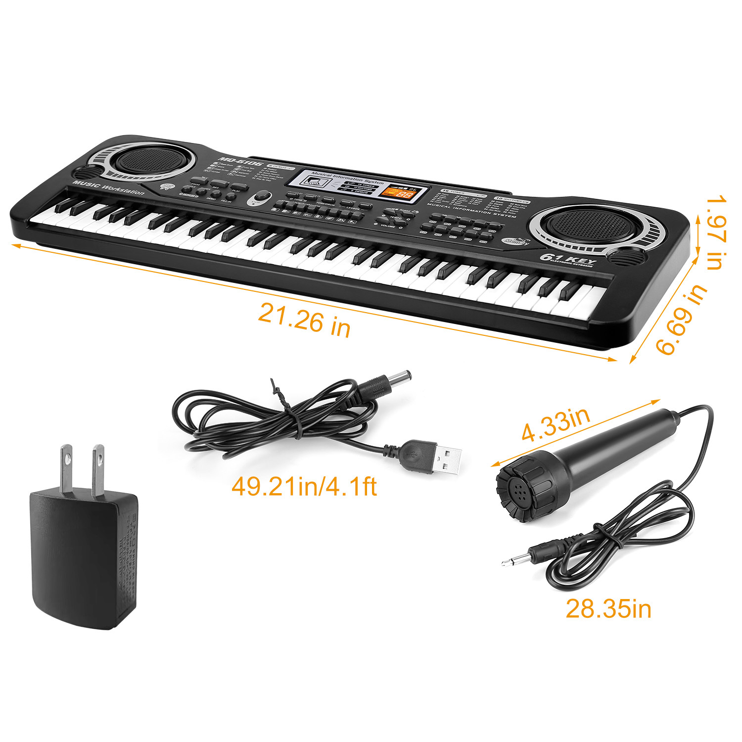 61 Keys Digital Music Electronic Keyboard Electric Piano Musical Instrument Kids Learning Keyboard With Microphone For Beginners only US shipping - Image 2