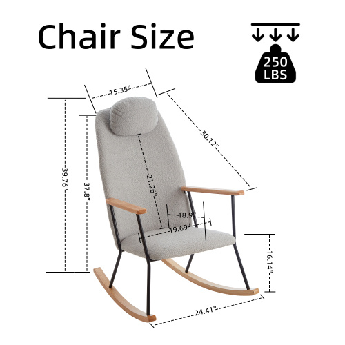Modern Rocking Chairs Upholstered Chairs Comfortable Side Chairs For Children's Rooms, Bedrooms, Living Rooms - Image 10