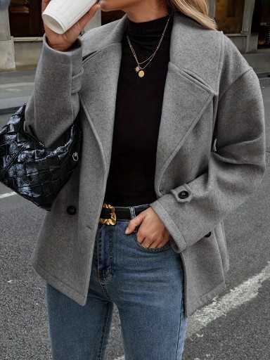 Women's Woolen Coat Loose Short Suit Overcoat - Image 3