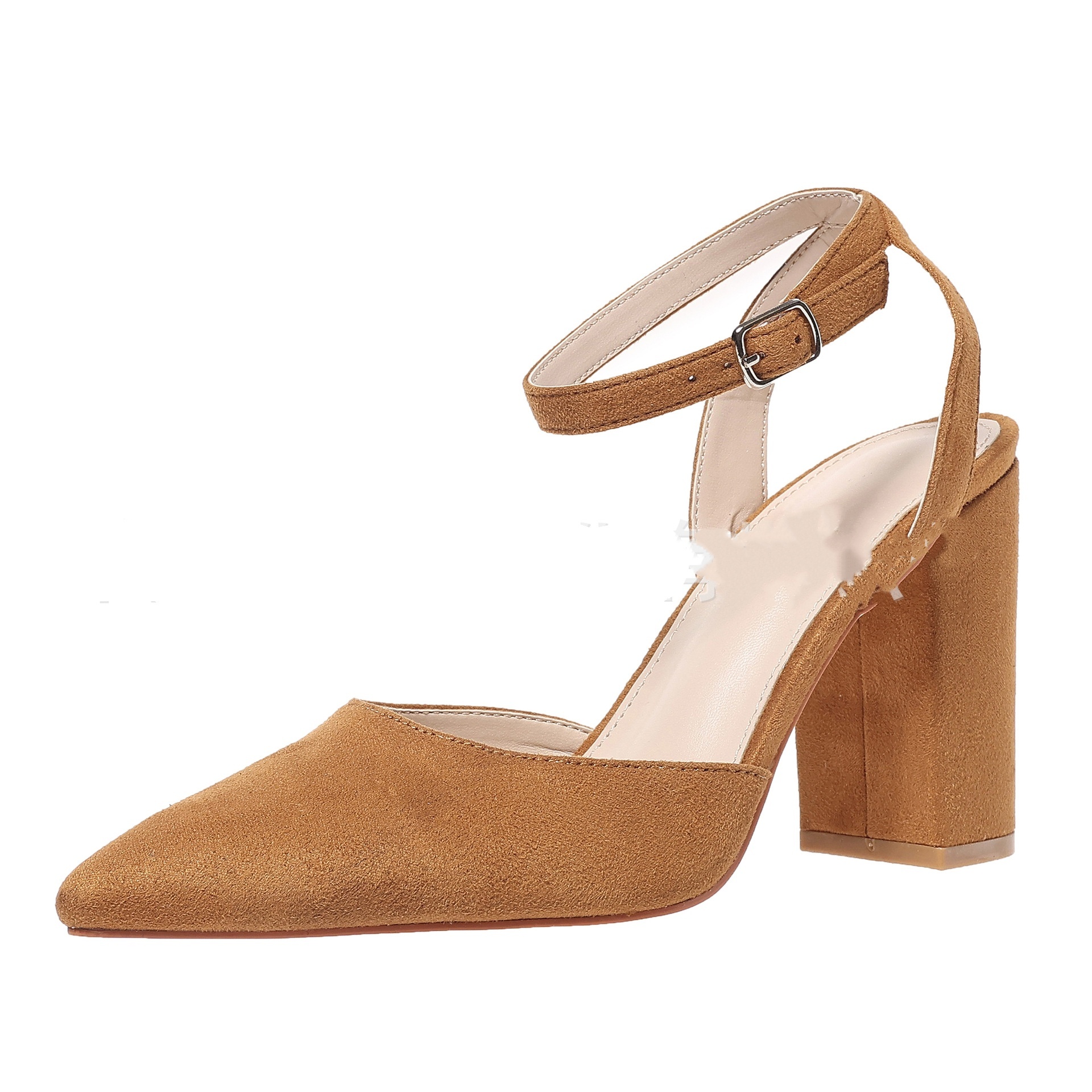 Women's Large Size Hollow Pointed Chunky Heel High Heels - Image 6