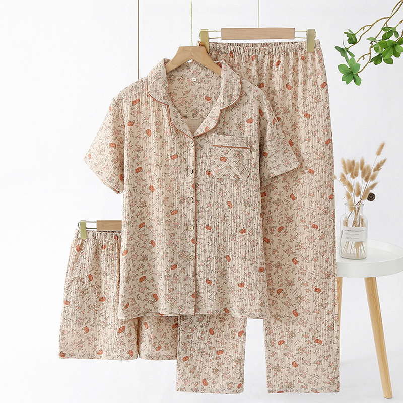 Women's Crepe Cotton Yarn Fashion Three-piece Set - Image 5