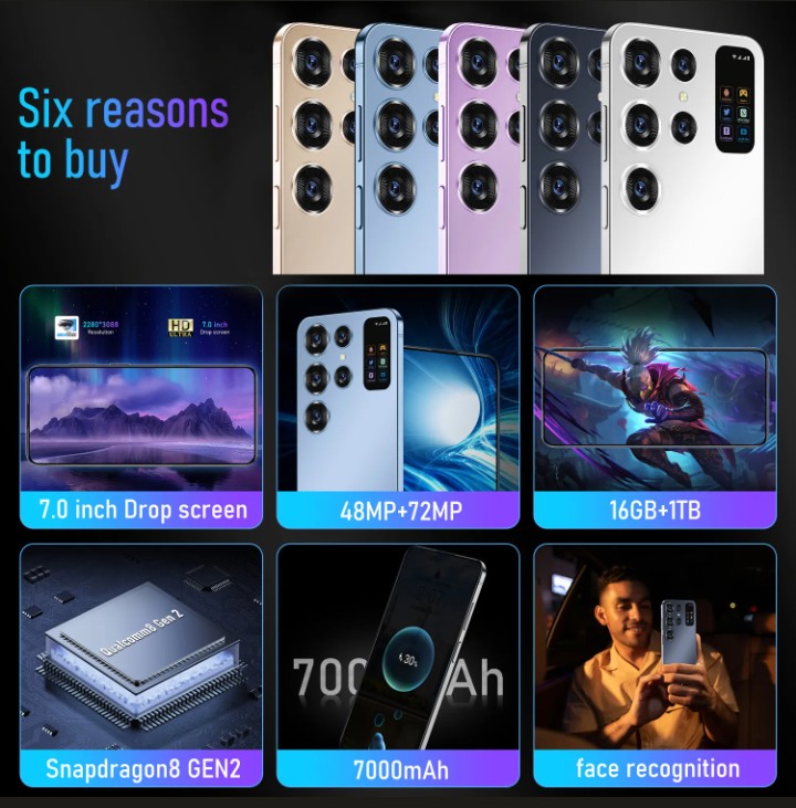 S23,24, 25 Ultra 16GB+1TB smartphone cell phone Dual SIM 5G Android Phone 6.8HD+ Display 48MP+72MP Camera Android 13 Mobile Fingerprint Face ID GPS - Image 8