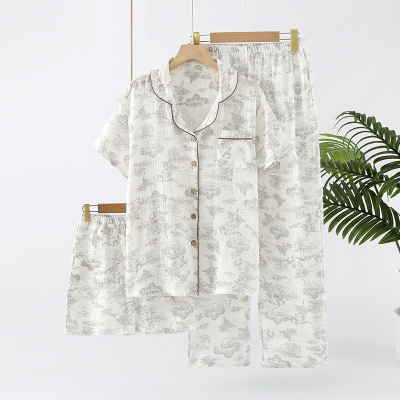 Women's Crepe Cotton Yarn Fashion Three-piece Set - Image 9