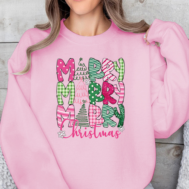 Merry Christmas E Cartoon Sweatshirt Festive Cute Gifts - Image 4