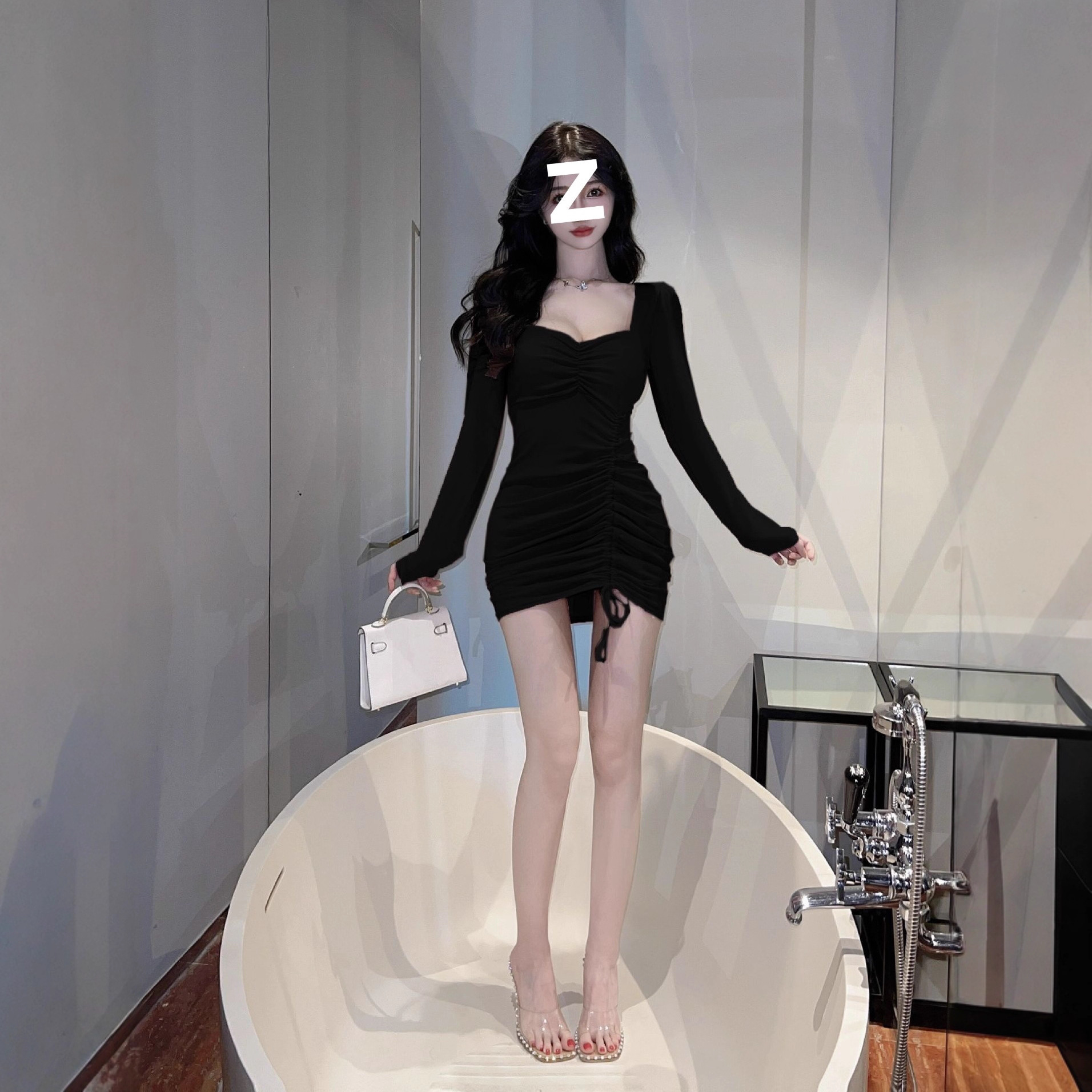 Hot Girl Low-cut Slim-fit Slimming Dress For Women