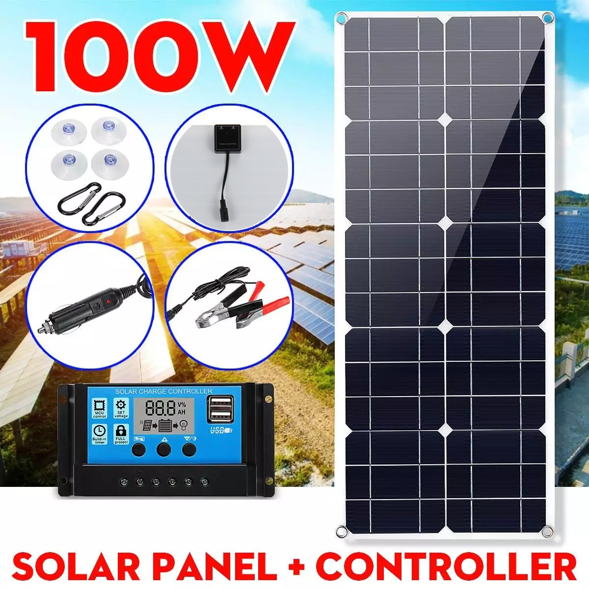 30W 18V Semi-flexible Solar Panel Outdoor Solar Charging Panel USB Phone Charger emergency or all day not much power read carefully