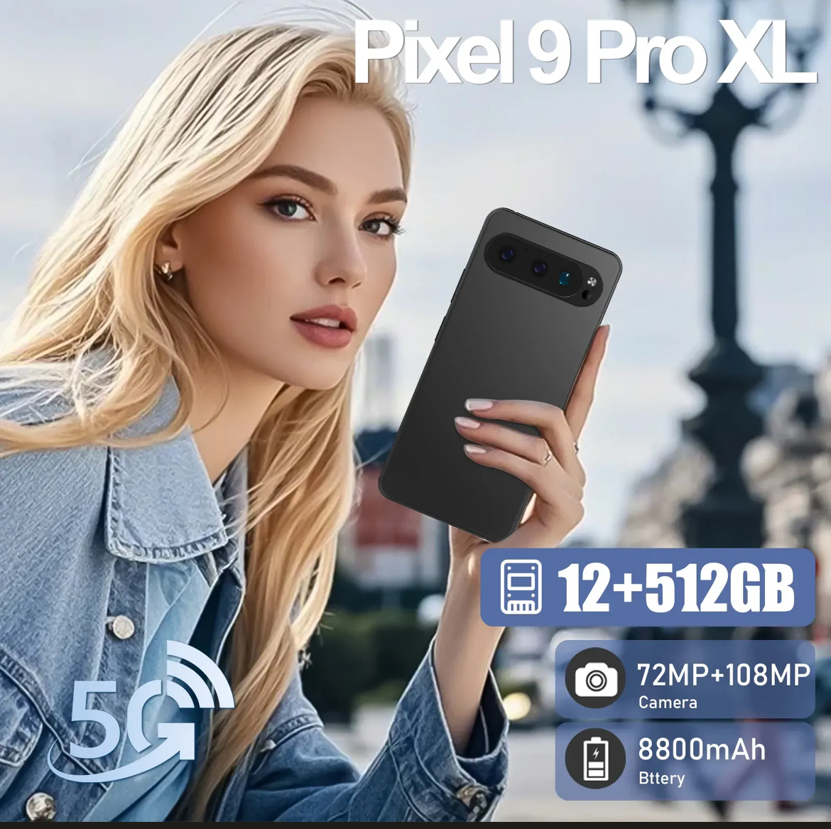 Pixel 9 Pro XL Large screen 16GB+1TB 7.3 inches 72MP+108MP HD camera Smartphone 4g5G Face recognition Unlock Fast charging mobile phone - Image 3