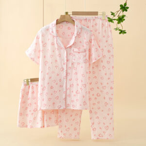 Women's Crepe Cotton Yarn Fashion Three-piece Set