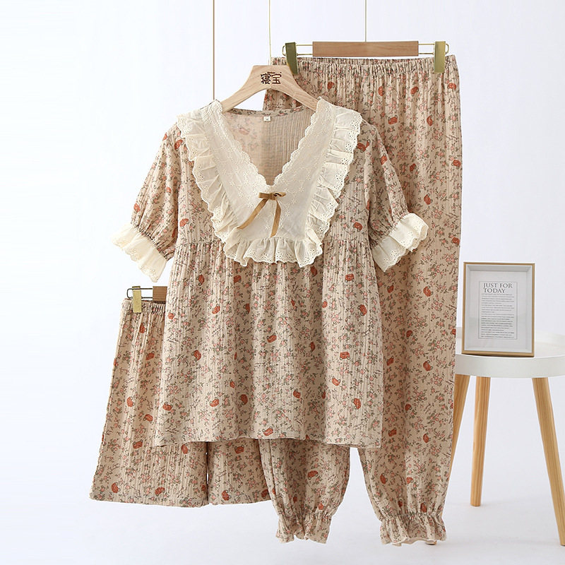 Women's Crepe Cotton Yarn Fashion Three-piece Set - Image 3