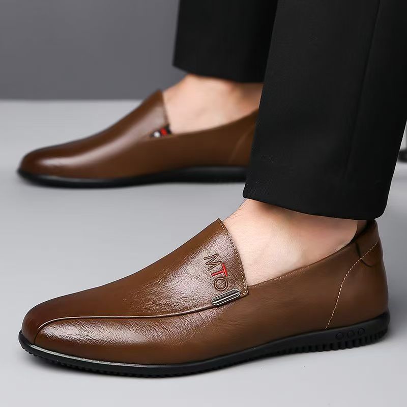 Breathable Tods Casual Shoes Slip-on Leather Shoes For Men - Image 5